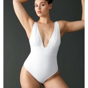 Andie swim Mykonos rubbed white swimsuit